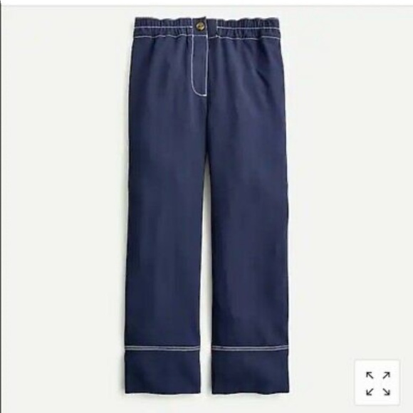 J. Crew Navy Wide Leg Crop Pants NEW size 12 - Picture 4 of 5